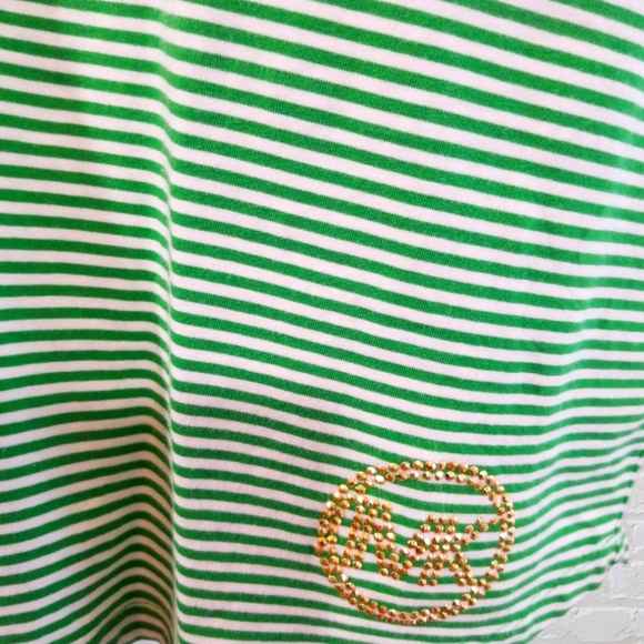 Michael Kors Striped Green Fitted Dress. XS - Picture 3 of 11